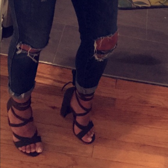 Forever 21 Shoes - Olive Green Strappy heels *PRICE DROP*